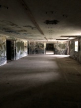 Inside the lower front section of the beach bunker